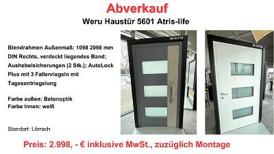 Aluminium-Haustür mit Betonoptik und AutoLock